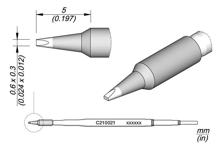 C210021 - Chisel Cartridge 0.6 x 0.3